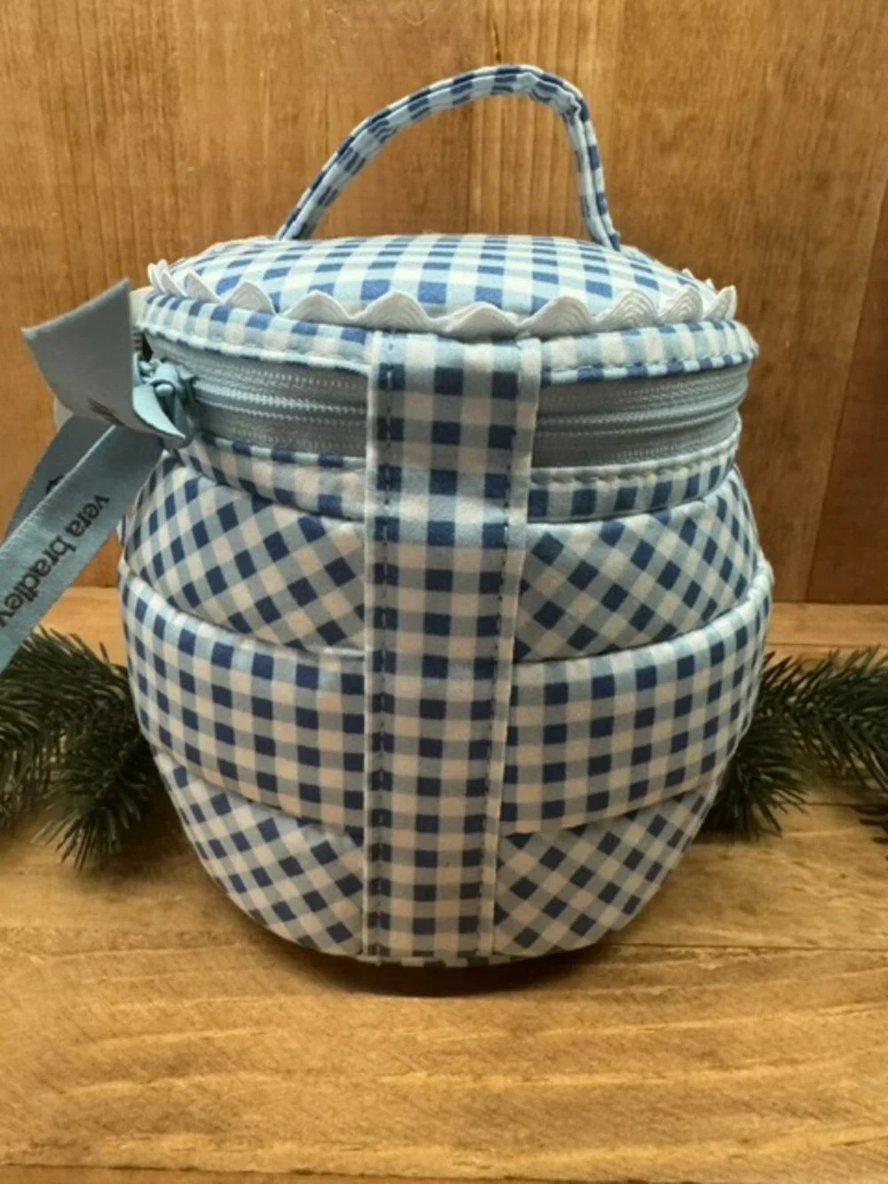Vera Bradley Gingham Honey Pot Cosmetic Case- NEW! - Picture 2 of 6